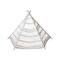 Hello Honey® 43.5" Natural Reclaimed Cotton Crocheted & Teakwood Teepee with Mat